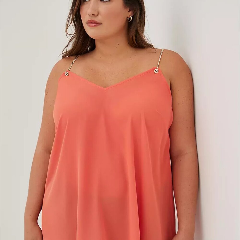 Torrid Sophie Chiffon Tank W/Gold Chain Strap NWT 14-16